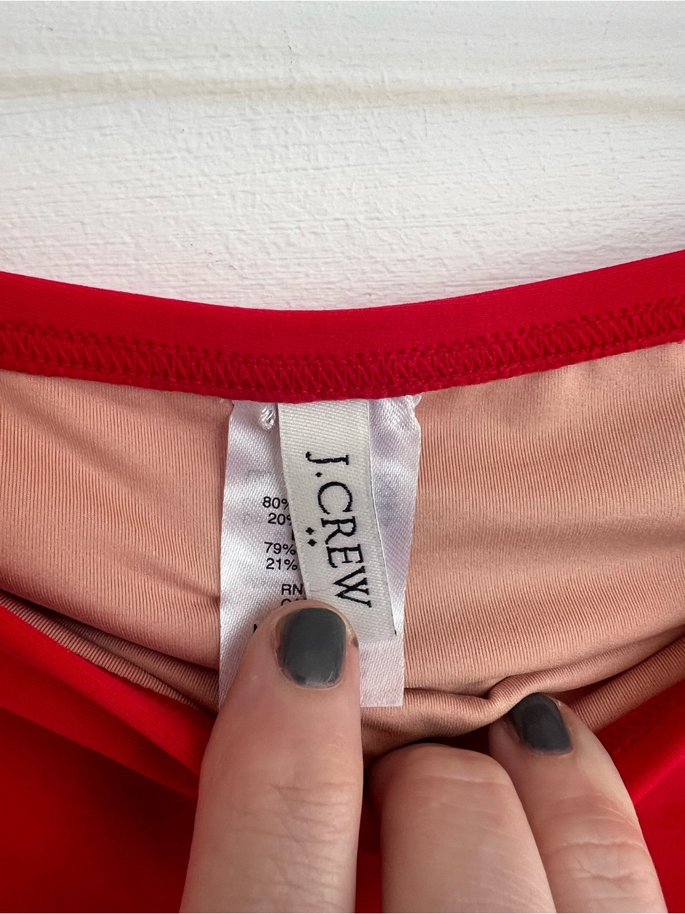 J. Crew Coral / Tomato Red High-rise Retro Style Full-Coverage Bikini. S. NWOT. - Picture 4 of 8
